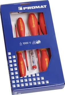 Promat/Tecwerk Schroevendraaierset | 7-delig | sleuf / PH | VDE - 4000828049