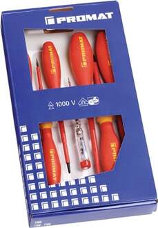 Promat/Tecwerk Schroevendraaierset | 7-delig | sleuf / PZD | VDE - 4000828050