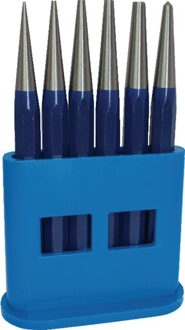 Promat/Tecwerk Set doorslagen | 6 delig 1-2-3-4-5 + centerpunt D. 4 mm | kunststof houder - 4000812365