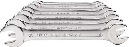 Promat/Tecwerk Set dubbele steeksleutels | 10-delig SW6-27 mm | chroom-vanadiumstaal verchroomd - 4000823203