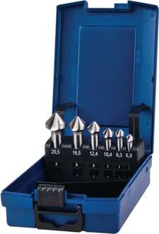 Promat/Tecwerk Set verzinkboren | DIN 335 C 90 graden | 6,3-20,5 mm | HSS-Co | 6-delig kunststof cassette - 4000865220