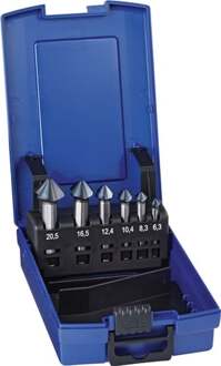 Promat/Tecwerk Set verzinkboren | DIN 335 C 90 graden | 6,3-20,5 mm | HSS nano | 6-delig kunststof cassette - 4000865188