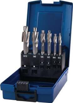 Promat/Tecwerk Set vlakverzinkboren | DIN 373 | M3-M10 voor kerngat | HSS | snedeaantal 3 kunststof cassette - 4000865390