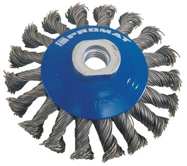 Promat/Tecwerk Staaldraadborstel | d. 100 mm draaddikte 0,5 mm | staal 13 mm | 12500 min-¹ - 4000841150