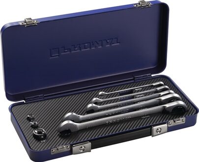 Promat/Tecwerk Steekringratelsleutelset | 8-delig sleutelwijdtes 8-19 mm | omschakelbaar - 4000821446