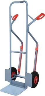 Promat/Tecwerk Steekwagen | met glij-ijzer | hoogte 1300 mm schep-L250xB320mm | lucht-banden | draagvermogen 300 kg | duifblauw, RAL 5014 - 9000443059