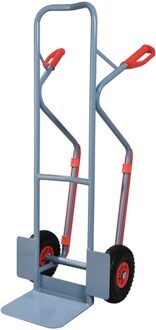 Promat/Tecwerk Steekwagen | met glij-ijzer | hoogte 1300 mm schep-L250xB320mm | PU-wielen | draagvermogen 300 kg | duifblauw, RAL 5014 - 9000443060