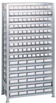 Promat/Tecwerk Stellingkast | H2000xB1000xD400 mm | basistelling | 16 stalen legplanken | 90 x 3, 30 x 4 transparant - 9000449870
