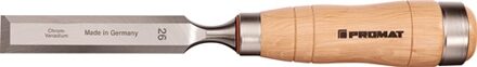 Promat/Tecwerk Timmermansbeitel | B.26 mm power-handvat wit beukenhout | met 2 stalen klemgereedschappen | zware uitvoering - 4000815387