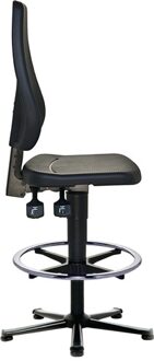 Promat/Tecwerk Werkdraaistoel | Promat/Tecwerk | vloerglijders + voetring | integraalschuim zwart | 580-850 mm - 9000425202