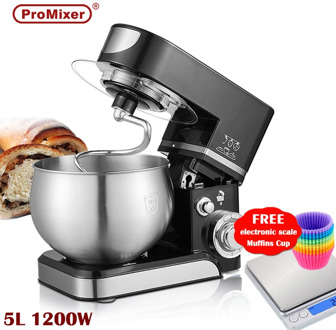 ProMixer 1200W 5LStainless Steel Bowl 6speed Kitchen Food Stand Mixer Cream Egg Whisk Blender Cake Dough Bread Mixer Machine