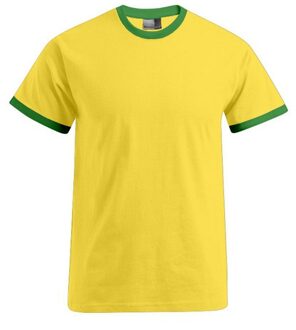 Promodoro Katoenen herenshirt geel met groen 2XL