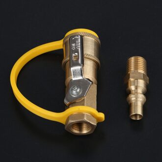Propaan Quick-Connect Kit Met Uitschakeling Kogelkraan 1/4 "Quick Connect Kit Afsluiter & Volledige flow Mannelijke Plug Voor Propaan Gas
