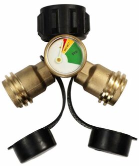 Propaan Y-Splitter Drie-Way Messing Adapter Gas Adapter Accessoires Met Manometer,...,