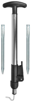 ProPlus 20x Stuks grondpennen/tentharingen metaal 30 cm met tentharingen trekker verstelbaar