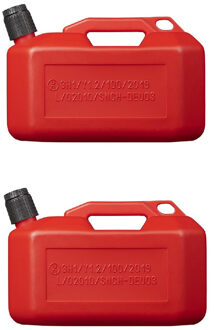 ProPlus 2x Rode jerrycans/watertanks/benzinetanks 10 liter - Voor water en benzine - Jerrycans/watertanks voor onderweg of op de camping