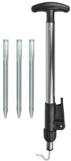 ProPlus 30x Stuks grondpennen/tentharingen metaal 30 cm met tentharingen trekker verstelbaar