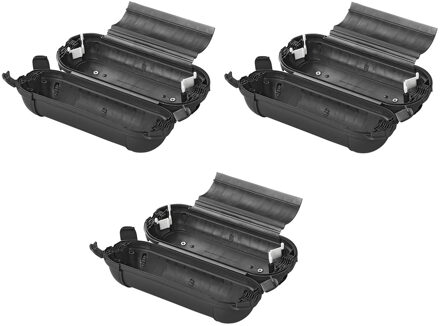 ProPlus 3x Stekkersafes / veiligheidsboxen stekkerverbindingen IP44 kunststof zwart 21 x 8 x 8,5 cm - Stekkersafe