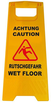 ProPlus 3x Waarschuwingsbord opgepast gladde vloer kuntstof geel 58 cm