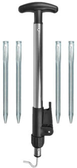 ProPlus 40x Stuks grondpennen/tentharingen metaal 30 cm met tentharingen trekker verstelbaar