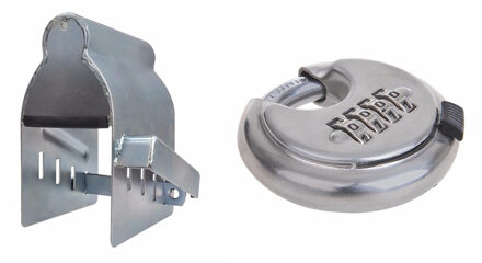 ProPlus Aanhangwagen/aanhanger dissel slot met 70mm discus cijferslot - verzinkt staal