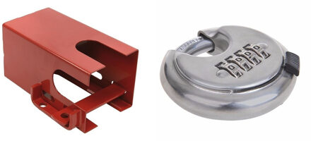 ProPlus Aanhangwagen/aanhanger dissel slot met 70mm discus cijferslot - verzinkt staal