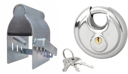 ProPlus Aanhangwagen/aanhanger dissel slot met 70mm discusslot - verzinkt staal