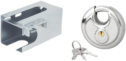 ProPlus Aanhangwagen/aanhanger dissel slot met 70mm discusslot - verzinkt staal