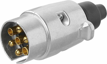 ProPlus Aanhangwagen stekker - 7 polig - metaal - zilver - vlakstekker