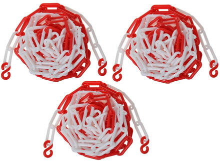 ProPlus Afzetketting met haken - rood/wit - 15 meter - kunststof - markeerketting - afzetting