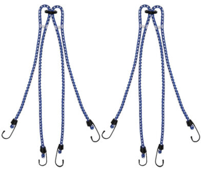 ProPlus bagagespin - 2x - 4-armig - snelbinders met haken - 4 x 60 cm - elastisch - voor fiets/motor
