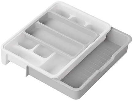 ProPlus Bestekbak - 6 of 7 Vakken - Verstelbaar 23.5 tot B40 x L31,5 x H6 cm - Wit/grijs