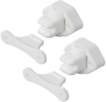 ProPlus Deurvanger - 2x - wit - kunststof - deurstopper - voor deur/camper/caravan