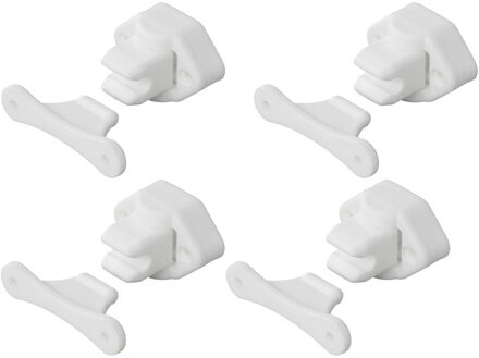 ProPlus Deurvanger - 4x - wit - kunststof - deurstopper - voor deur/camper/caravan