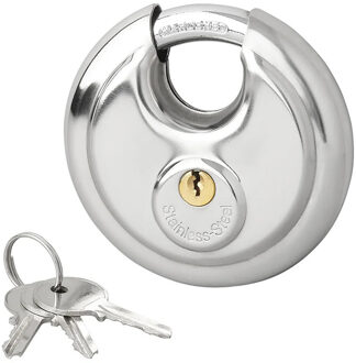 ProPlus Discusslot - 90 mm - gehard staal - 10 mm sluitbeugel - 25 mm opening - roestvrij