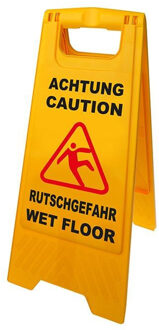 ProPlus Geel waarschuwingsbord opgepast gladde vloer kuntstof 58 cm - Vloermoppen