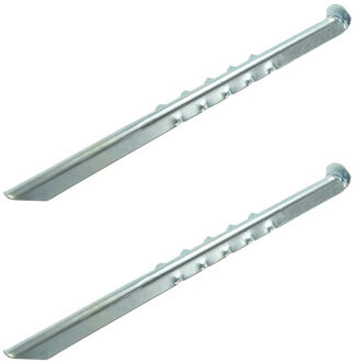 ProPlus Grondpennen/tentharingen van metaal - 40 cm - 2x stuks - XXL size - Kampeer artikelen