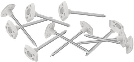 ProPlus Grondzeilpen - 10x stuks - metaal - voor grondzeilen / tenttapijten / tentharingen - 10 cm