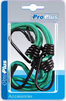ProPlus Haakspanner met lus - 4x - elastisch - bagagespin - snelbinders - 20cm - groen - Bagagespinnen