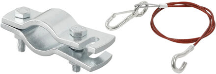 ProPlus Hulpkoppeling set trekhaak voor aanhanger - zilver/rood - met breekkabel - vouwwagen - trailer