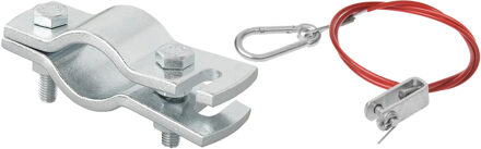 ProPlus Hulpkoppeling set trekhaak voor aanhanger - zilver/rood - met breekkabel - vouwwagen - trailer