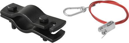 ProPlus Hulpkoppeling set trekhaak voor aanhanger - zwart/rood - met breekkabel - vouwwagen - trailer