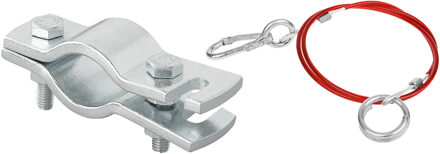 ProPlus Hulpkoppeling set trekhaak voor aanhanger - zwart/rood - met breekkabel - vouwwagen - trailer