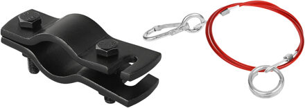 ProPlus Hulpkoppeling set trekhaak voor aanhanger - zwart/rood - met breekkabel - vouwwagen - trailer