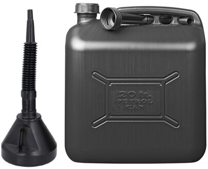 ProPlus Jerrycan zwart voor brandstof van 20 liter met een handige grote trechter
