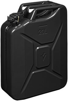 ProPlus Metalen jerrycan 20 liter zwart - geschikt voor brandstof - benzine / diesel