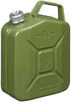 ProPlus Metalen jerrycan met magnetische dop legergroen voor brandstof 5 liter
