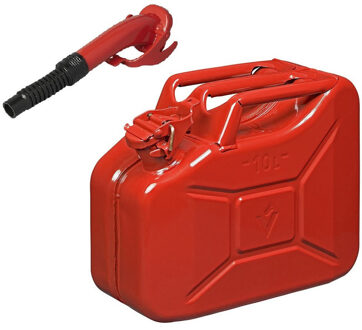 ProPlus Metalen jerrycan rood voor brandstof 10 liter incl. schenktuit