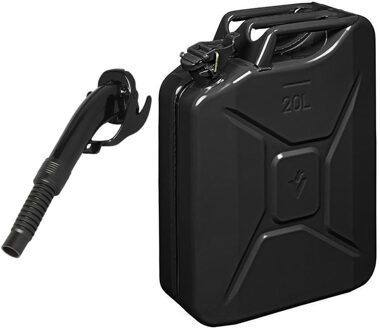 ProPlus Metalen jerrycan zwart voor brandstof 20 liter incl. schenktuit