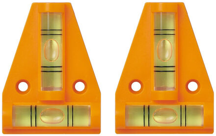 ProPlus Mini driehoek waterpas - 2x - met magneet bevestiging - 58 x 44 mm - 2 libellen